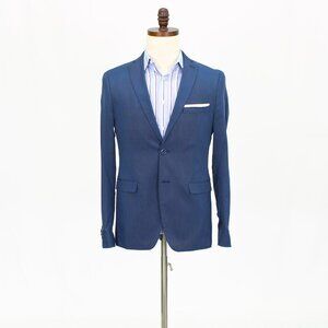 Zara 38R Blue Solid 2-Button Sport Coat Blazer Jacket T696